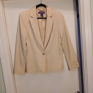 Russell Kemp Butter Yellow Soft & Stylish One Button Blazer Machine Wash&Dry Sz8